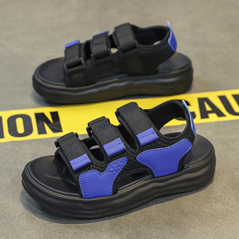 Children's Sandals 2025 New Summer Super Soft Korean Version Sports Sandals Student Velcro Dad Open-toed Beach Shoes