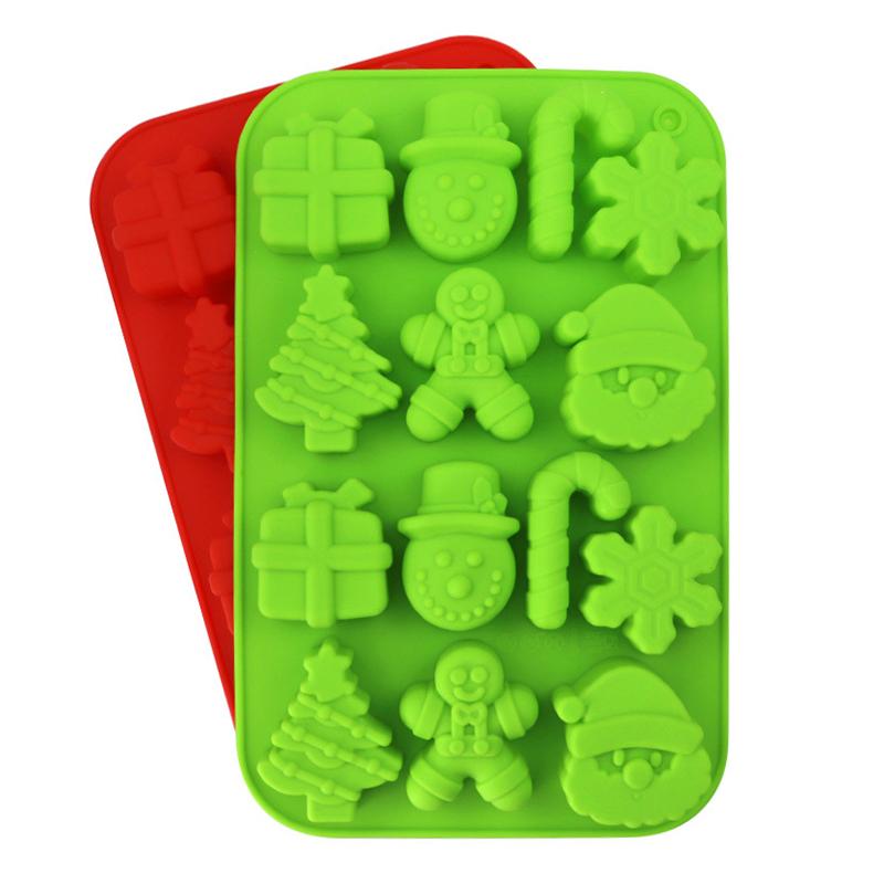 14 Holes Christmas Silicone Chocolate Mold For Handmade Form Pastry Chocolate Cake Baking Tools