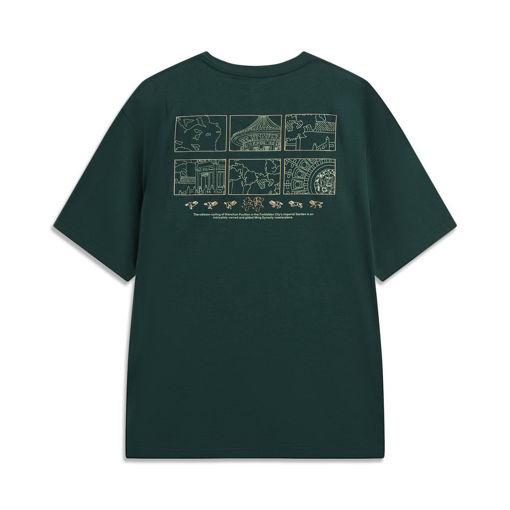 Li-Ning Loose Fit Short Sleeve Round Neck Letter Graphic Couple T-Shirt Unisex Tops AHSW407-3