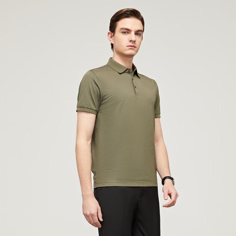 YOUNGOR Men's Summer Business Casual Short Sleeve Polo Shirt