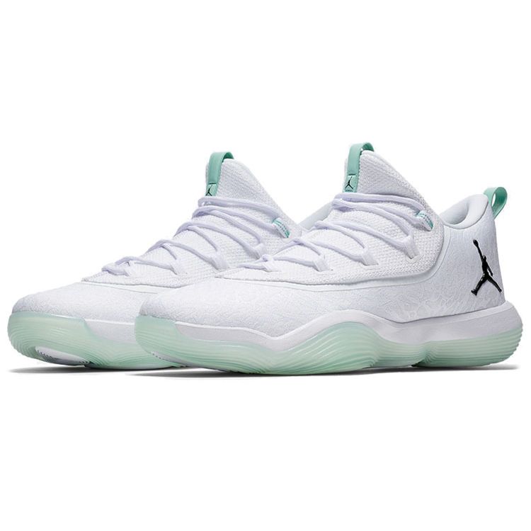 Jordan Super.Fly 2017 Low PF Comfortable Shock Absorption Balance Low Top Basketball Shoes Men Sneaker White Green AJ2664-117