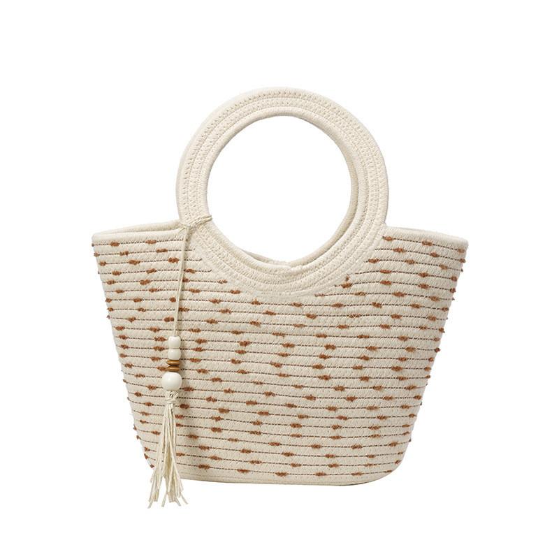 Grass Weaving Bag Summer Fashion Casual Straw Craft Large Capacity For Daily Use