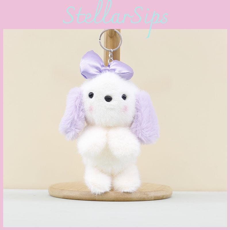 Cute Rabbit Bow Keychain Cartoon Child Schoolbag Decorative Pendant Plush Doll