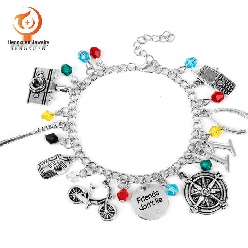 Stranger Things Multi-Accessory Jewelry Set: Bracelet, Axe, Cassette, Bicycle Theme