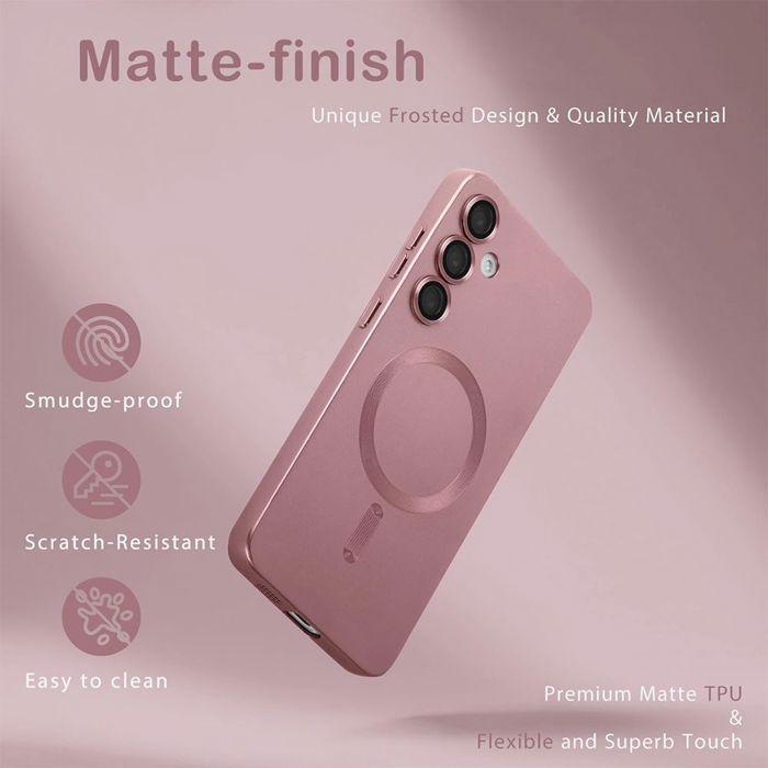 Coque de Protection - BOOLING - Samsung Galaxy A17 5G/4G - Silicone avec Cercle Magnétique Rose - 2 Vitres