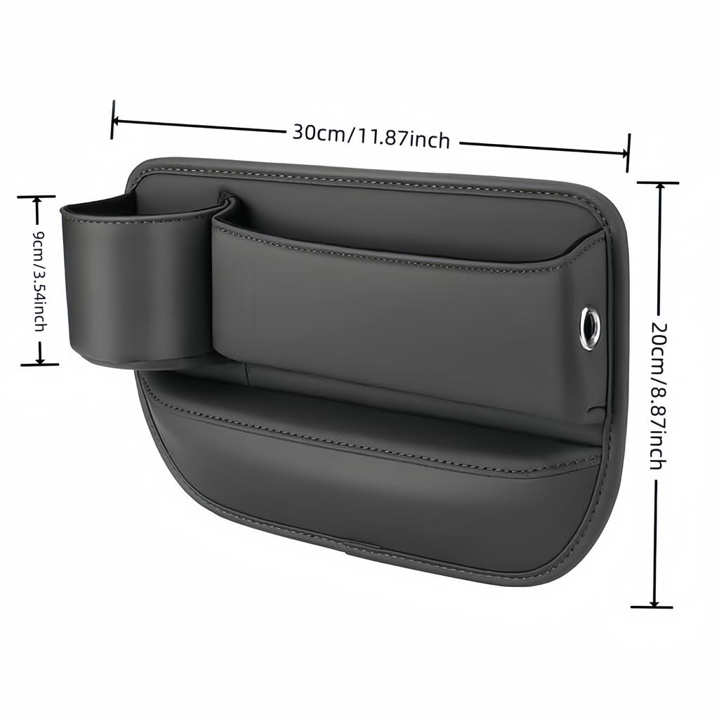 1pc Car Seat Gap Filler Organizer with Cup Holder PU Leather Car Side Seat Storage Box Multi-functional Car Interior Organizer F