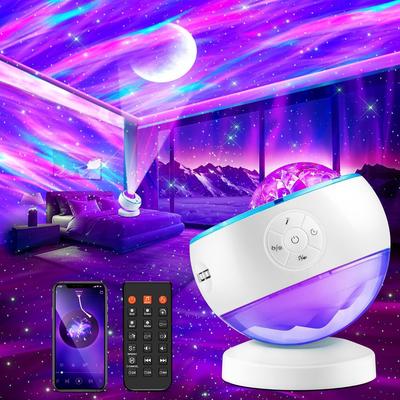 [2026 New Release - Moon & Aurora Projection] Home Planetarium with 300 Lighting Modes, Starry Sky Light, 15 White Noise Modes, Timer, Night Light, an