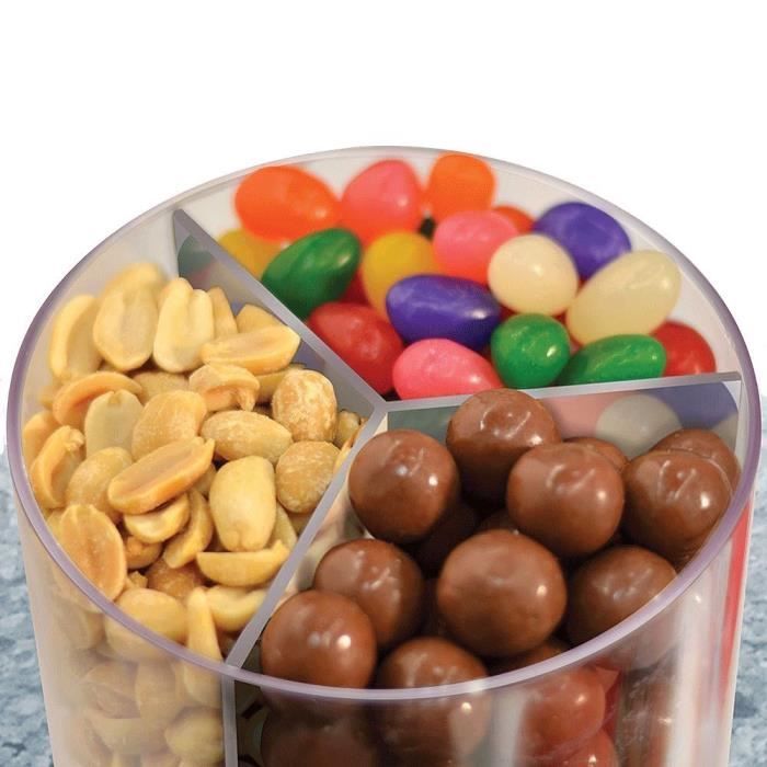 Distributeur Bonbons Chewing-gum Cacahuètes - X3 Compartiments - 29 X 13 Cm