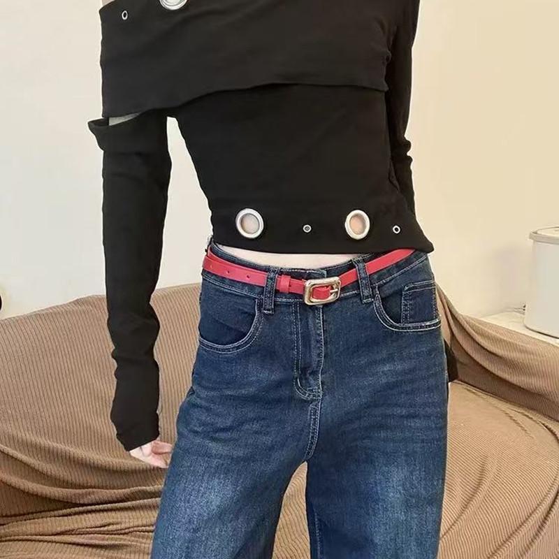 2026 New American Vintage Red Y2K Hot Girl Belt