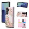 For Samsung Galaxy Z Fold7 5G Case Flower Leather PC RFID Blocking Phone Cover Card Slots