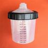 22oz 600ML Disposable Paint Cup Kit 1 Hard Cup & Collar For Spray Gun Adapter