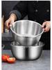 German Stainless Steel Bowl Set for Vegetable Washing, Egg Beating, Dough Kneading, and Cooking - Free Shipping