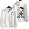 Anime Snoopy Zip-Up Hoodie - Cute Digital Print Sweatshirt