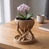Beige Spiral Tree-shaped Designer Flowerpot for Plants