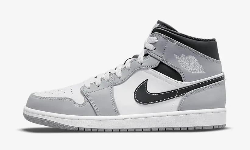 554724-078 Nike Air Jordan 1 Mid Grey White Anthracite (Men's)