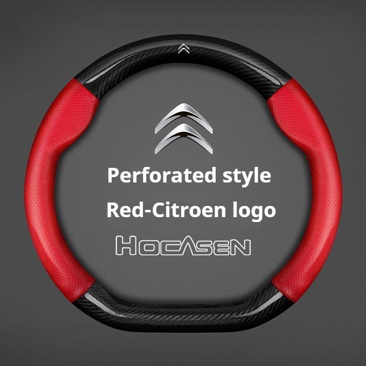 Kohlefaser-Leder-Lenkradabdeckung Für Citroen C1 C2 C3 C4 C5 C6 C4L Berlingo Picasso Aircross Sega Ely See Zubehör aik256