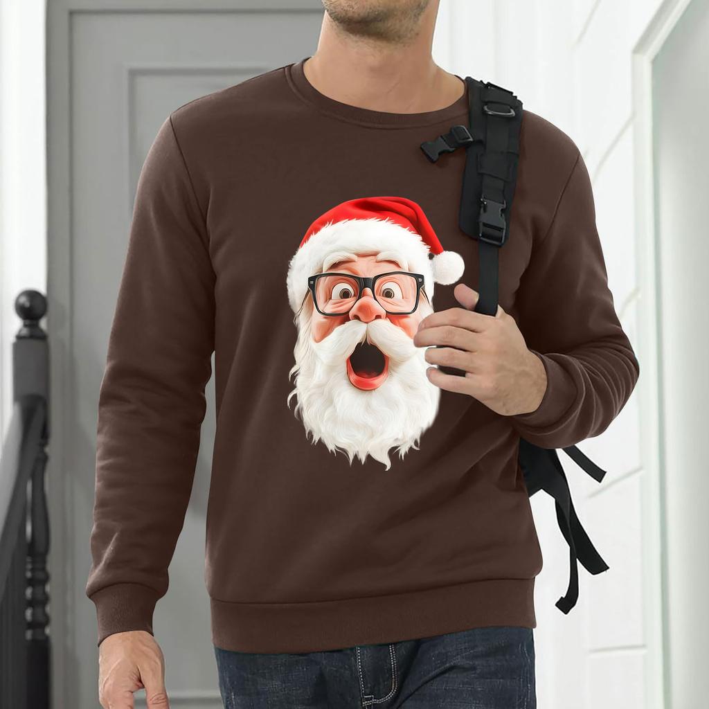Men Sweatshirt Christmas Shirt Long Sleeve Funny Holdiay Crewneck Xmas Tops