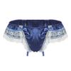 Men's Sissy Frilly Ruffled Lace Trim Crossdress Underwear G-String Thongs Briefs Panties