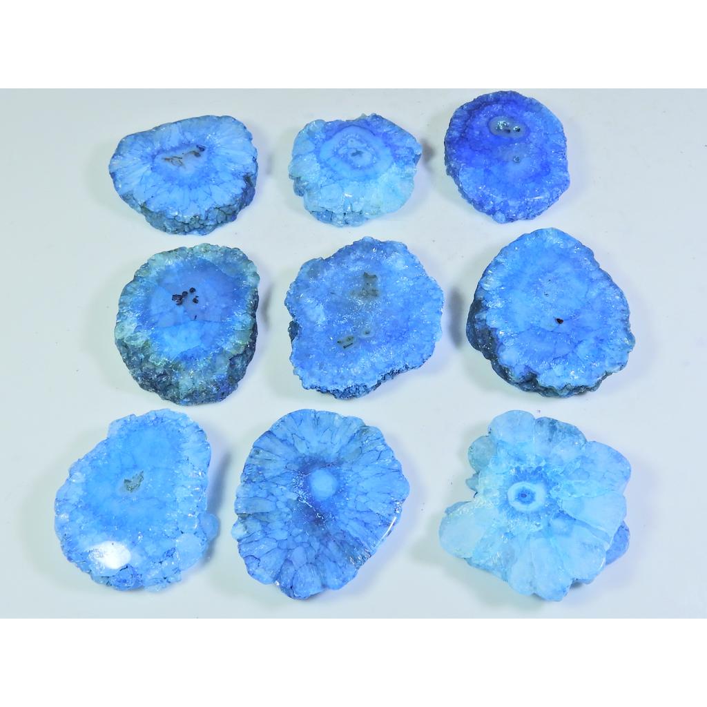 453Cts. Dyed Solar Druzy Agate Mix Shape Cabochon Loose Gemstone 09Pcs Lot A-701