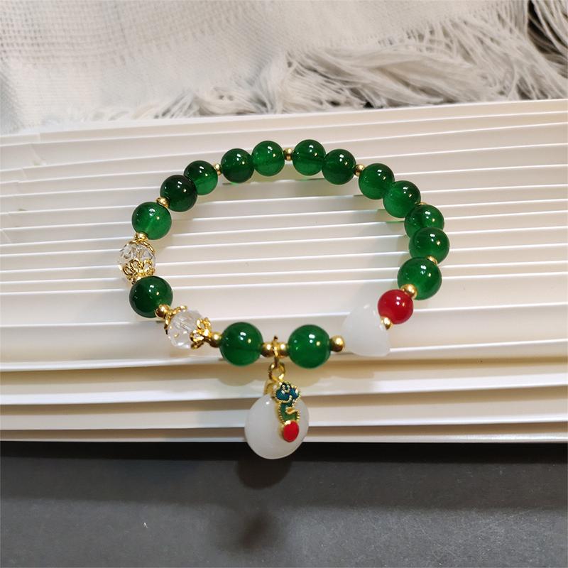 Imitation White Jade Ruyi Safety Buckle Bracelet Elegant Student Jewelry Antique Style Bracelet