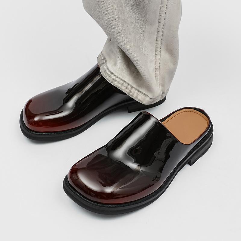 

2025 новая мужская официальная одежда с сумкой на голове кожаные тапочки модный тренд универсальная деловая обувь 91519-J 46