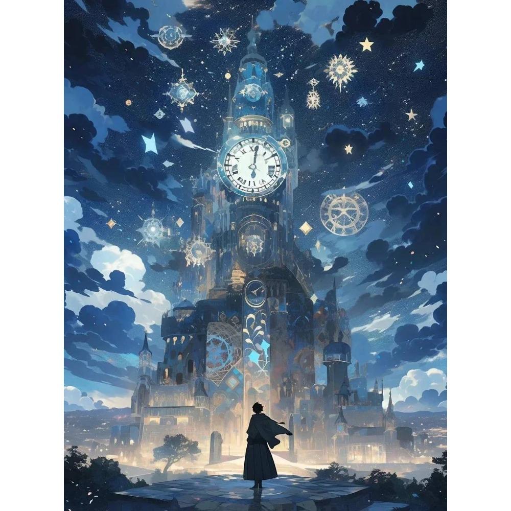 Round Diy Painting Diamond Full Cross Stitch 3d Animal Scene Home Decorative Art Painting Architectural Diamond Painting 5d Diamond Art Painting