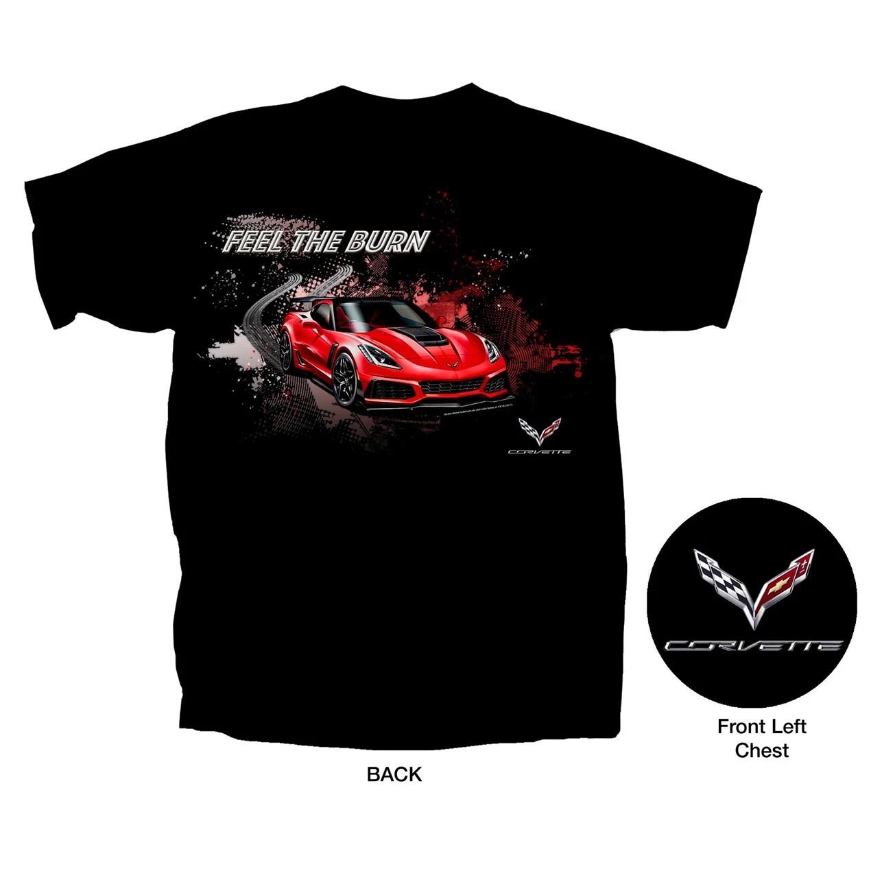 

Joe Blow T s Chevy Corvette Feel The Burn Men s Black T-Shirt 2019 C7 ZR1 M