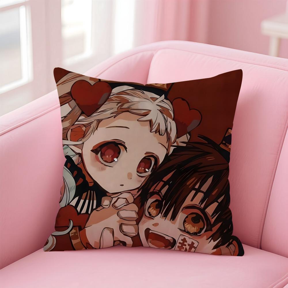anime fantasy JJibaku SShounen HHanako Cushion Cover Pillow Case Soft Friendly Fabric Concealed Zipper