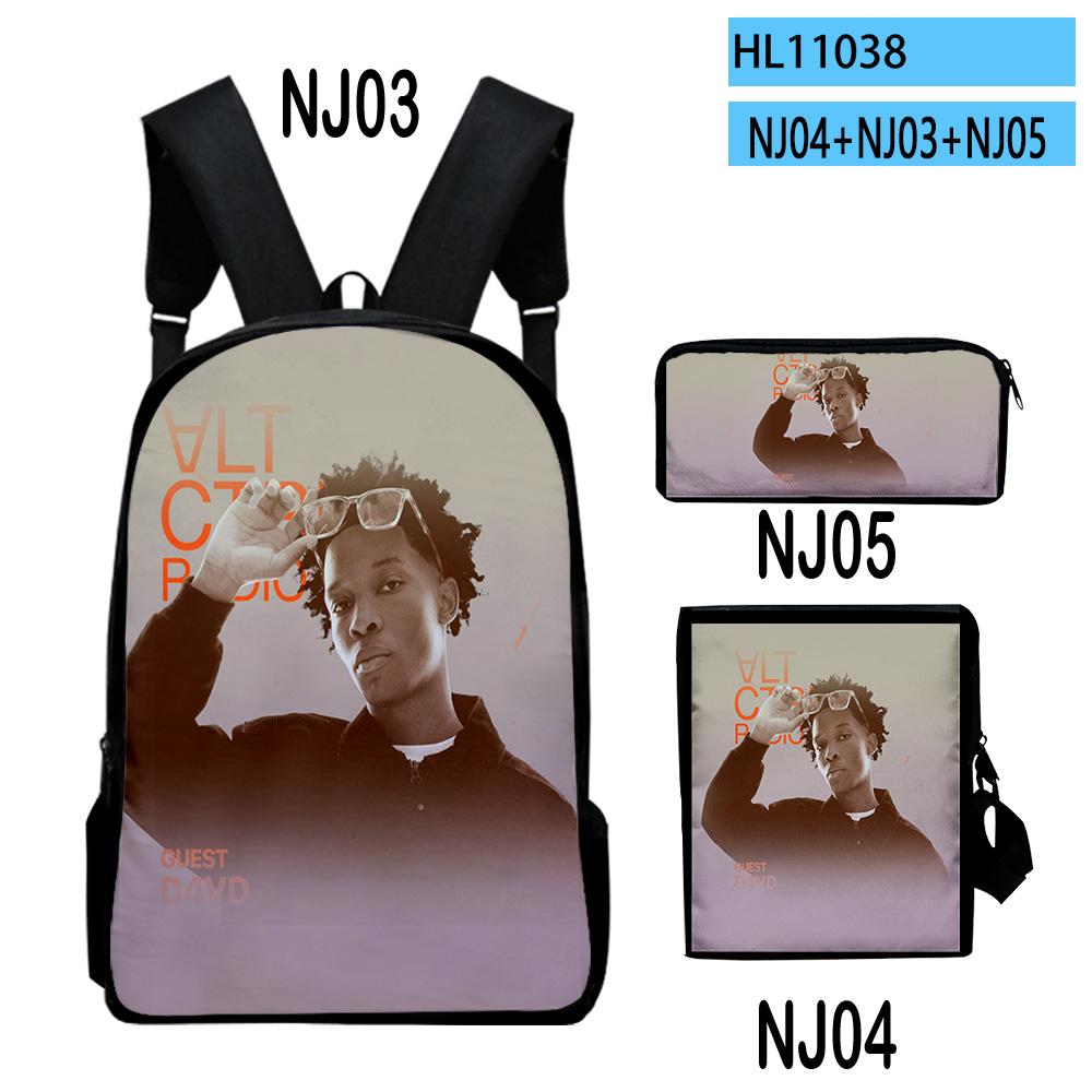 Classic Popular Young Singer D4vd 3D Print 3pcs/Set pupil School Bags Laptop Daypack Backpack Inclined shoulder bag Pencil Case