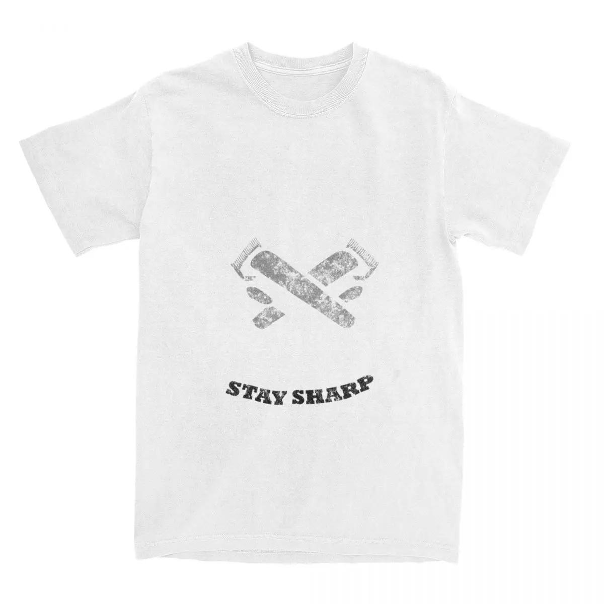 

Funny Get Faded Stay Sharp Clippers Scissors Barber T-Shirts Men Women Pure Cotton Hairdresser Haircut Tees Shirt Clothing XXXXXL белый