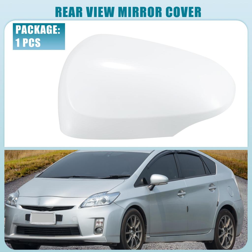 ABSOPRO Rearview Mirror Cover Part Number Left Door Mirror Cover for Toyota Prius C ABS White Cap, 8794552170B3, 2012-2018, Plastic,