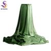 [BYSIFA] Long Satin Silk Scarf Winter Ladies Gradient Green Scarf Shawl Top Grade Brand Scarves Simple Plain Head Scarf 180*90cm