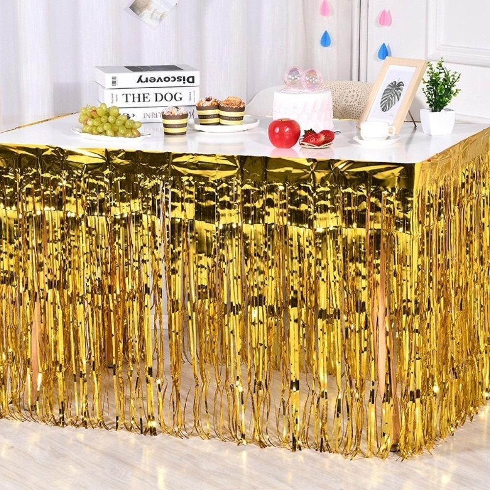 Colorful Table Skirt Tablecloths  For Party Birthday Gatherings Holiday Wedding Decorations