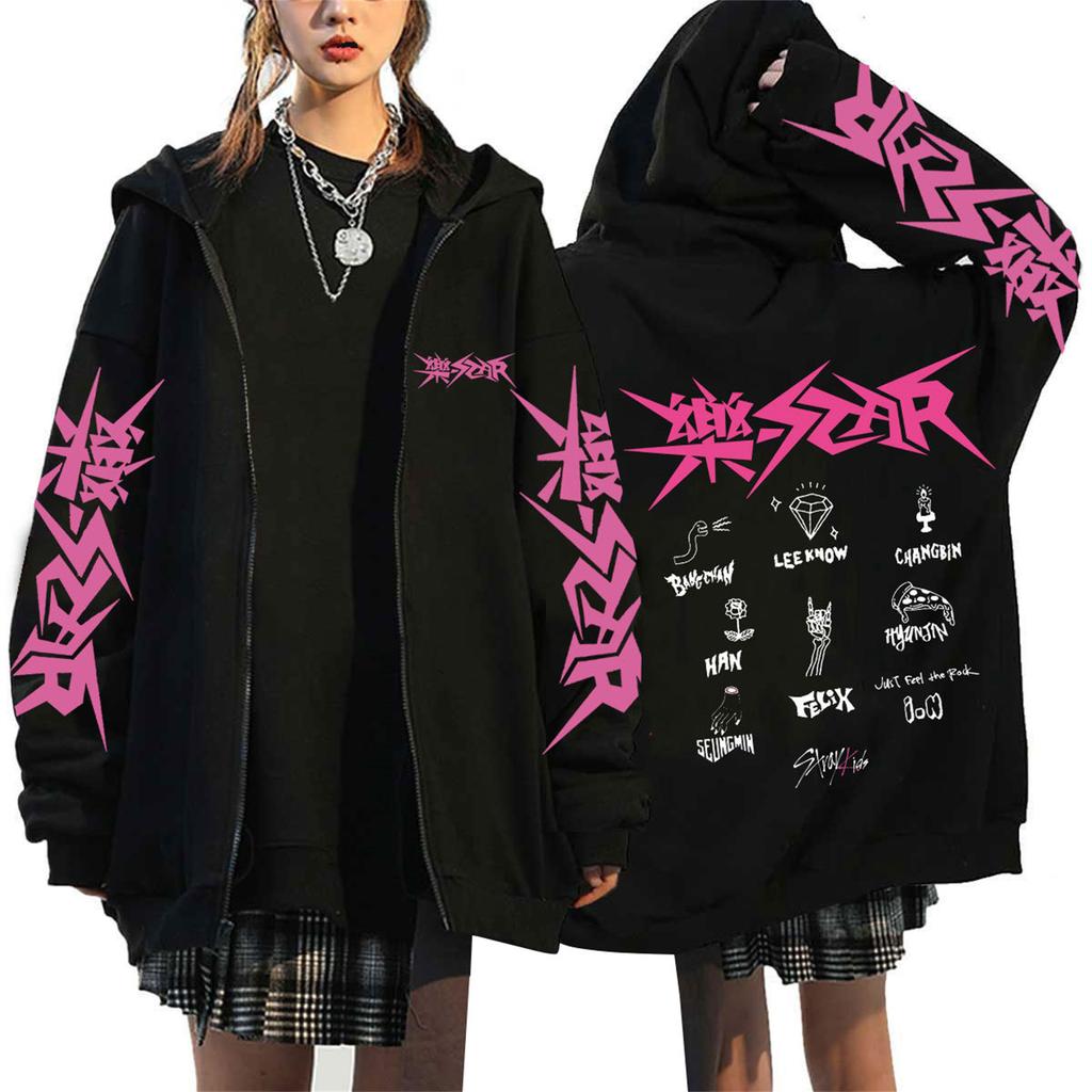 Women's Casual Fashion Printed Long Sleeve Zipper Hooded Sweatshirt