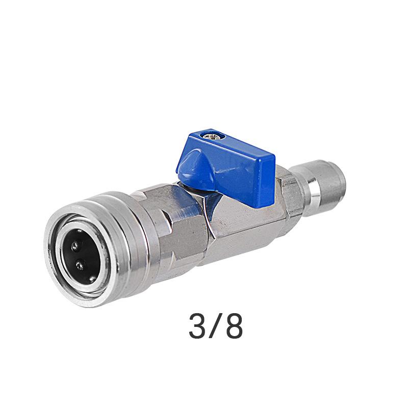 High Pressure Washer Ball Valve Kit With 3/8 or 1/4 Inch Quick Connector for Power Washer Hose Control Water Flow Switch