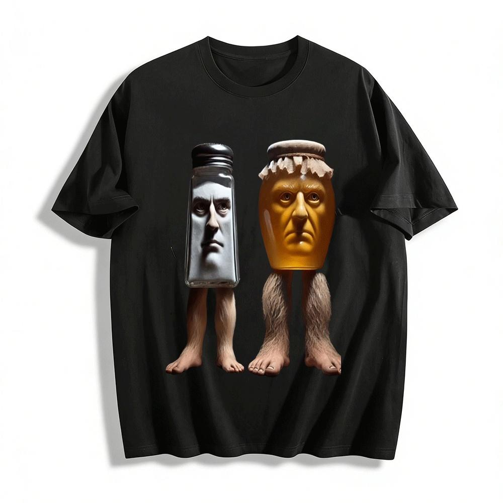 

Funny Anthropomorphic Seasoning Jar Graphic T-Shirt Pure cotton T-shirt XXS