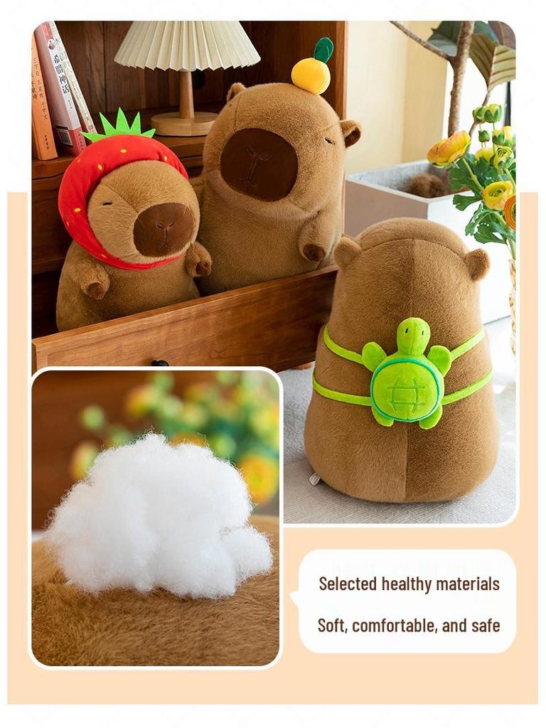 Capybara Plush Toy Doll - Cartoon Throw Pillow & Stuffed Animal Birthday Gift