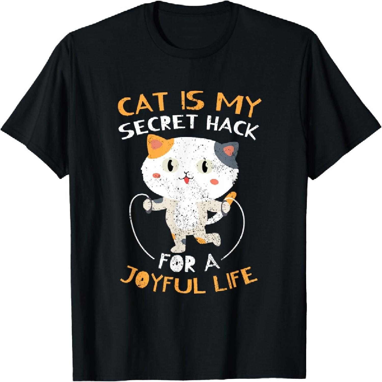 Pet Companion Friendly Kitty Happy Cat Life Hack T-Shirt S