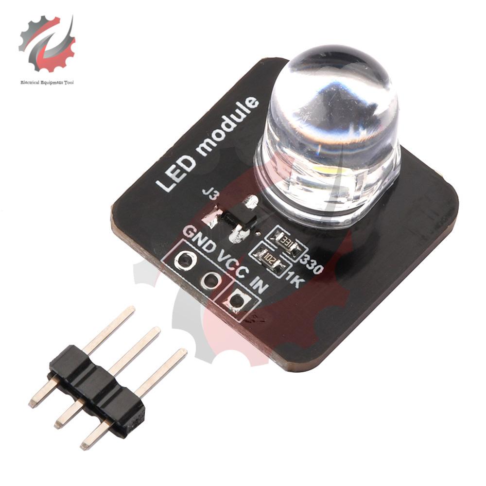 DC 3.3V-5V 10mm Luminous LED Module LED Light Sensor Indicator Light  Light-emitting Module for Arduino Microcontroller Control