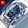 OLEVS 2858 Men Wrist Watch Band  Logo Custom Watch Cool Date Analog Quartz Display with Stainless Steel Strap Men Watch 2026