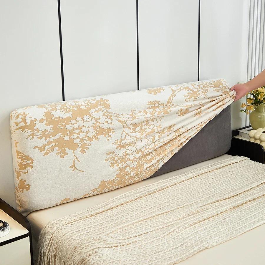 1 PC Headboard Cover Elastic Jacquard Bedside Cover for Bed In Bedroom Easy To Clean Headboard Cover A Pattern of Fancy Trees