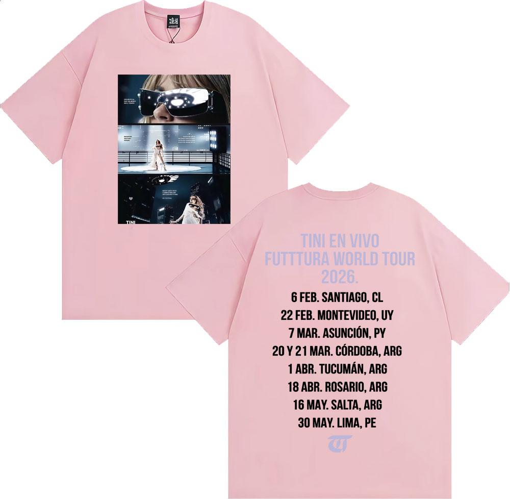 Tini Stoessel Futtura World Tour 2026 Graphic T Shirts Men Women Fashion Hip Hop Aesthetic T-shirts Summer O-Neck Cotton T Shirt