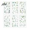 Floral Plant Decals 6 Sheets/Set Natural Flower Scrapbook Stickers, Waterproof PVC Plants Decals, Hand-painted Stickers Transparent Decorative for DIY
