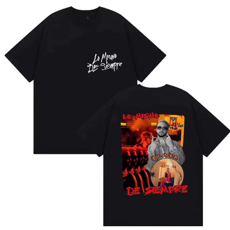 Rapper Mora Lo Mismo De La Otra Vez Tour 2025 Merch T Shirts Unisex Women Harajuku Vintage Oversized Cozy Cotton TShirt Streetwear