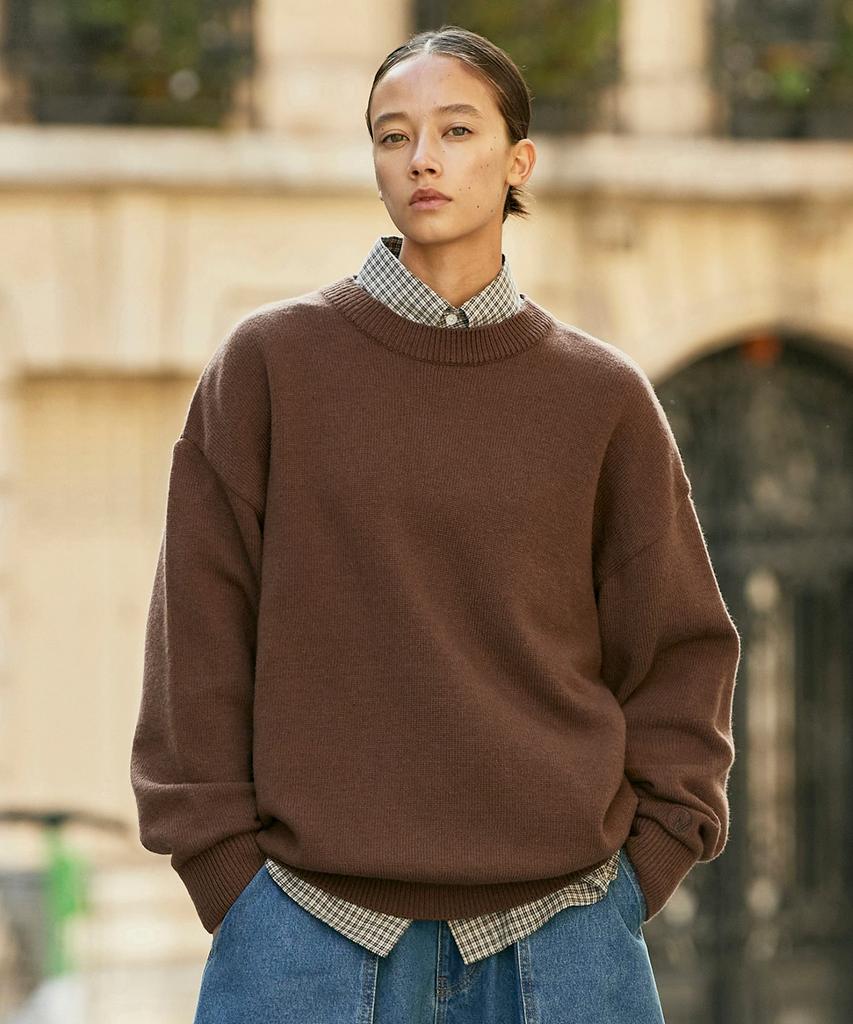 MINIMALPROJECT Wool Embroidered Round Knit Mnt103 / 5 Colors
