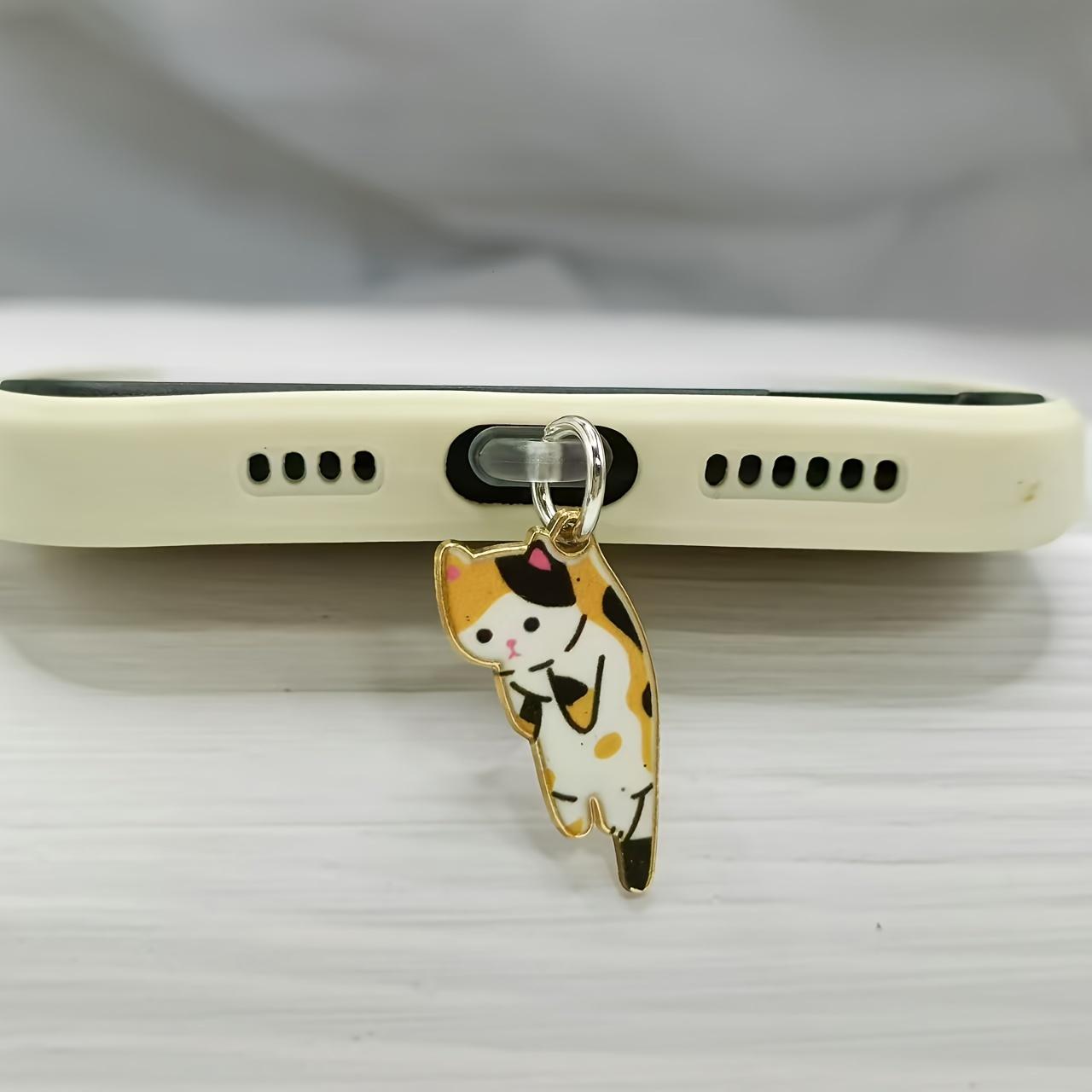 

1pc Cute Cartoon Cat/Alloy/Hanging Ornament/Mobile Phone Dust Plug/Suitable for IPhone/Type-C Port/Festival Gift/Couple Gift For Iphone5-14 жовтий
