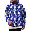 Julehættetrøje til mænd med stort print og store lommer, afslappet løstsiddende pullover til ferien