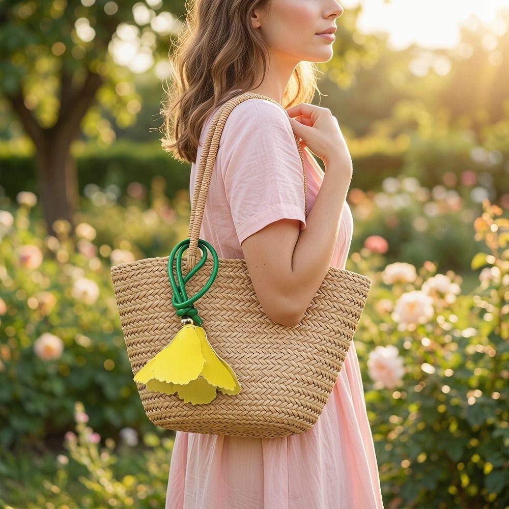 Multi-color Hanger Pu Leather Tulip Pendant Fashion Creative Bag Charm Colorful Pu Flower Keychain Bag Accessory