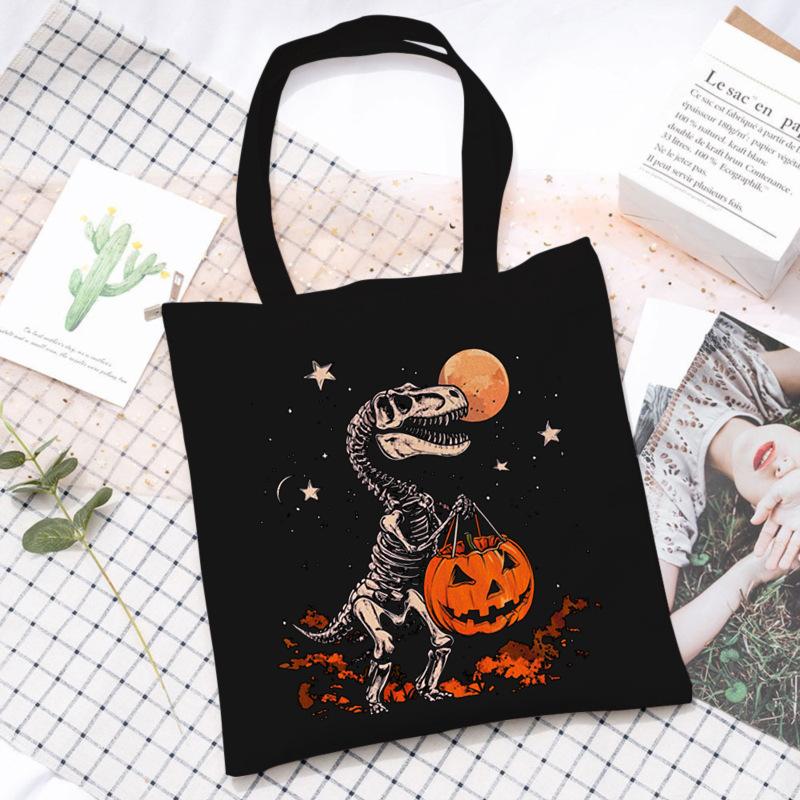 Halloween Halloween Printed Canvas Bag Lazy Style Trend Student Leisure Shoulder Bag Large Capacity