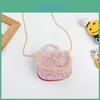 Childrens Canvas Bag With Artificial Pearl Handle And Butterfly Cartoon Pattern For Daily Use